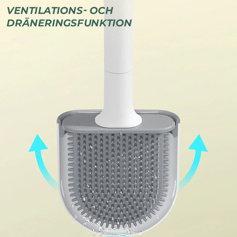 Wall-Mounted Toilet Brush with Odor Control and Aerated Holder