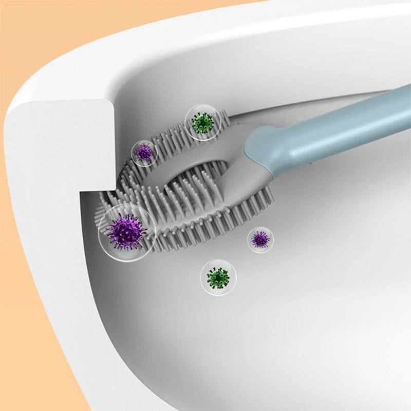 Lollipop Silicone Toilet Brush with Soft Flexible TPR Head for Scratch-Free Cleaning