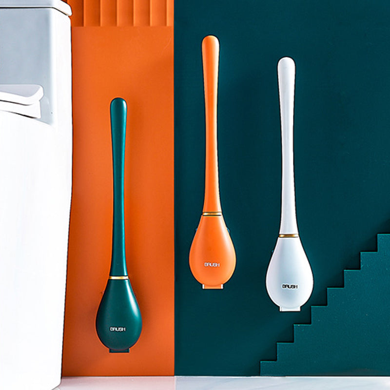 Long-Handled Toilet Cleaning Brush with Automatic Lid and Wall Mount