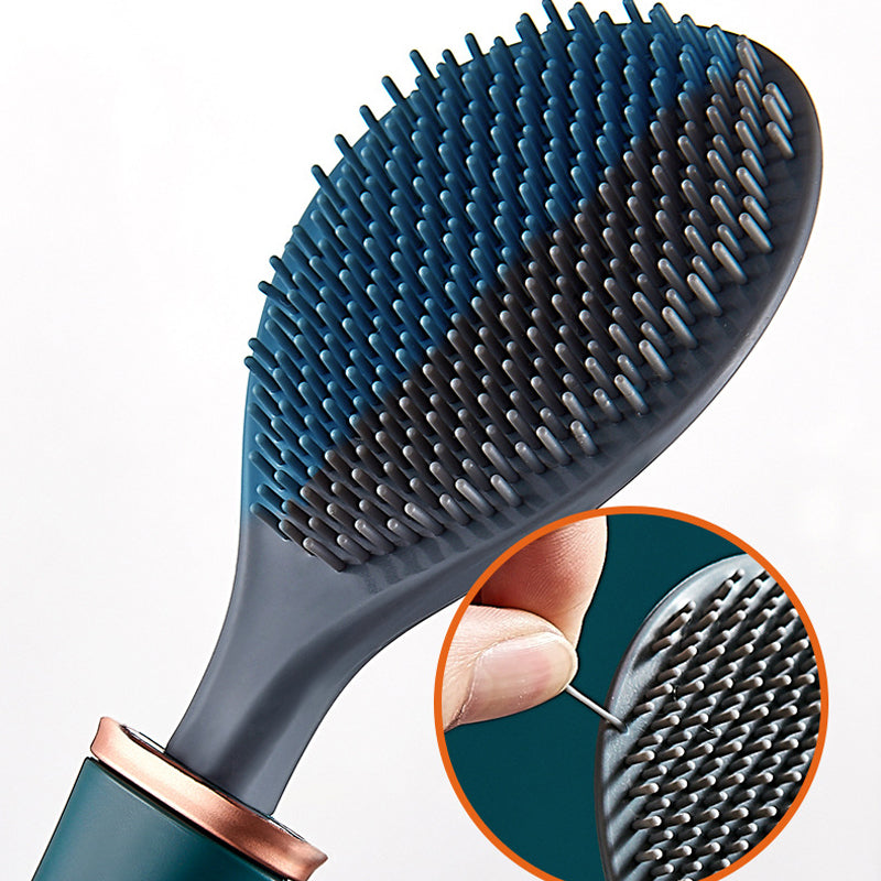 Long-Handled Toilet Cleaning Brush with Automatic Lid and Wall Mount