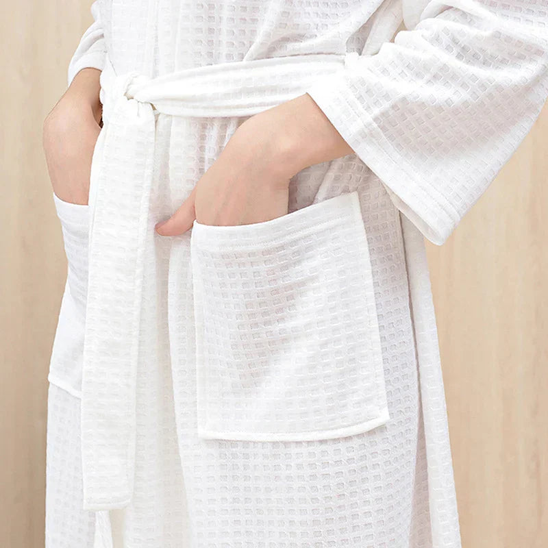 Autumn Couples Bathrobe for Men and Women with V-Neck and Pockets