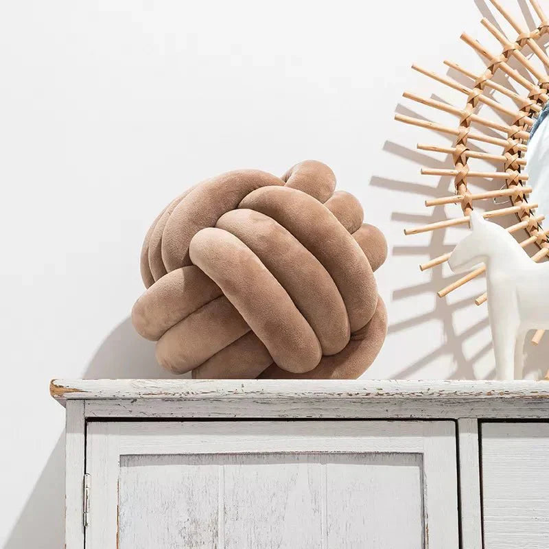 Decorative Knotted Suede-Look Soft Knot Cushion Pillow