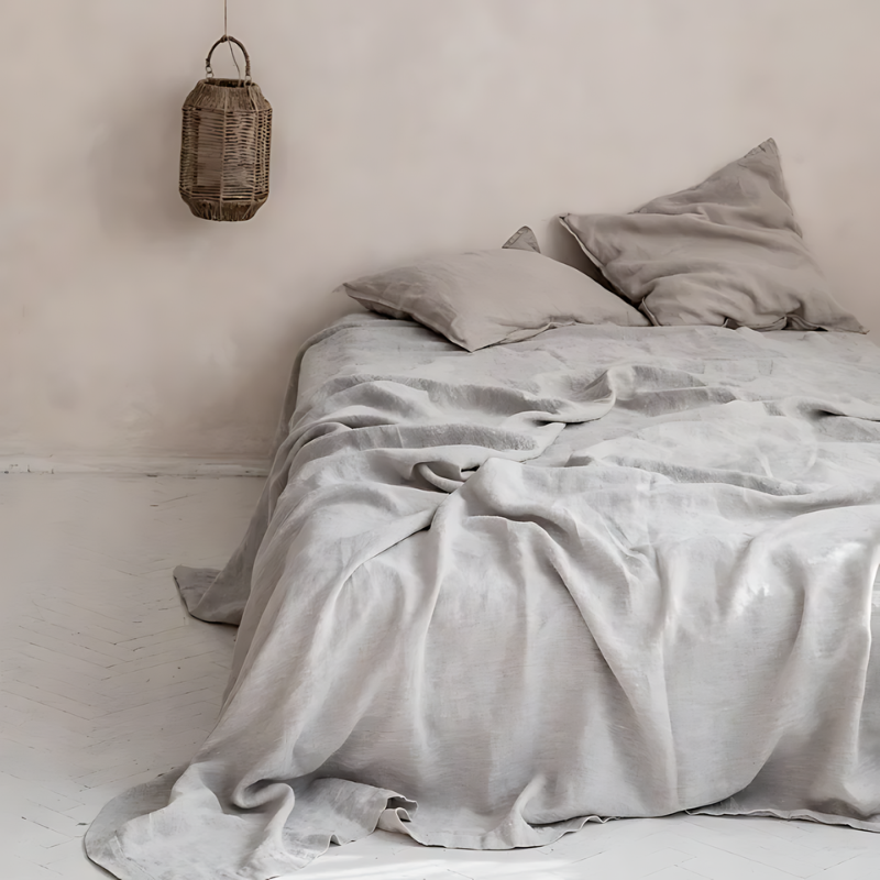 Classic Linen Bed Sheet – Breathable, Moisture-Wicking, Hypoallergenic Bedding