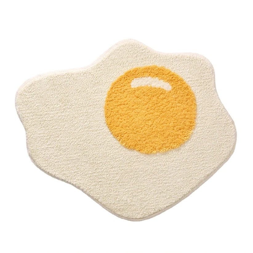 Egg-Shaped Kawaii Bathroom Rug 50x80cm Polyester Designer Mat