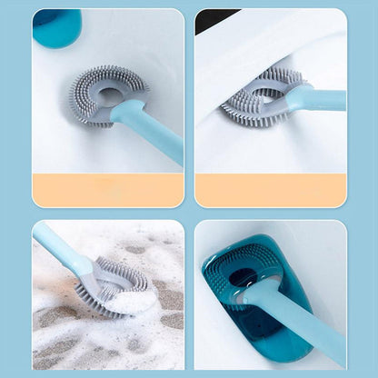 Lollipop Silicone Toilet Brush with Soft Flexible TPR Head for Scratch-Free Cleaning