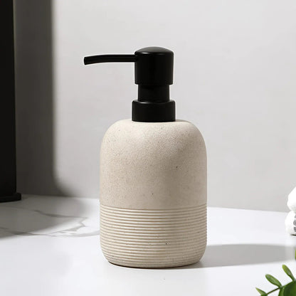 Elegant Resin Soap Dispenser with Pebble Texture for Bathroom and Kitchen