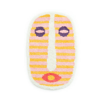 Abstract Face Bath Mat – Modern Plush Durable Bathroom Rug