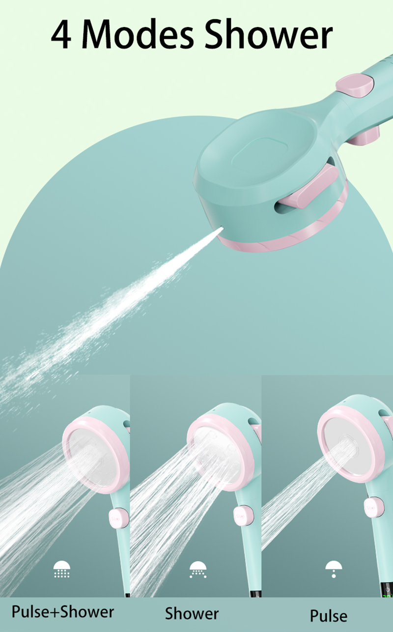 Shower Head with Built-in Temperature Display and Four Settings on Sale
