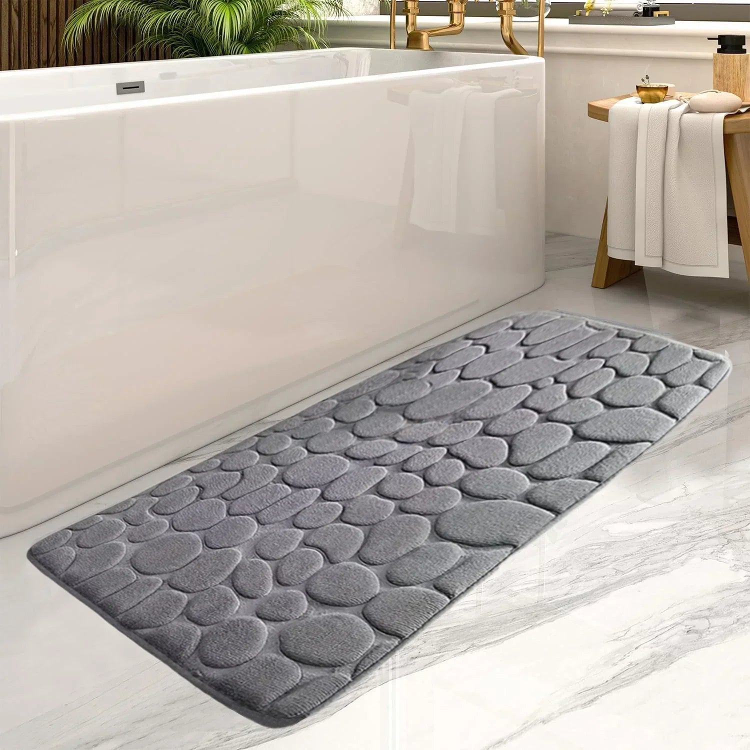 WaterBlitz Highly Absorbent Quick-Dry Non-Slip Bath Rug 60x90 cm