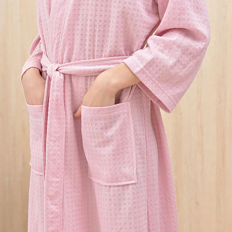 Autumn Couples Bathrobe for Men and Women with V-Neck and Pockets