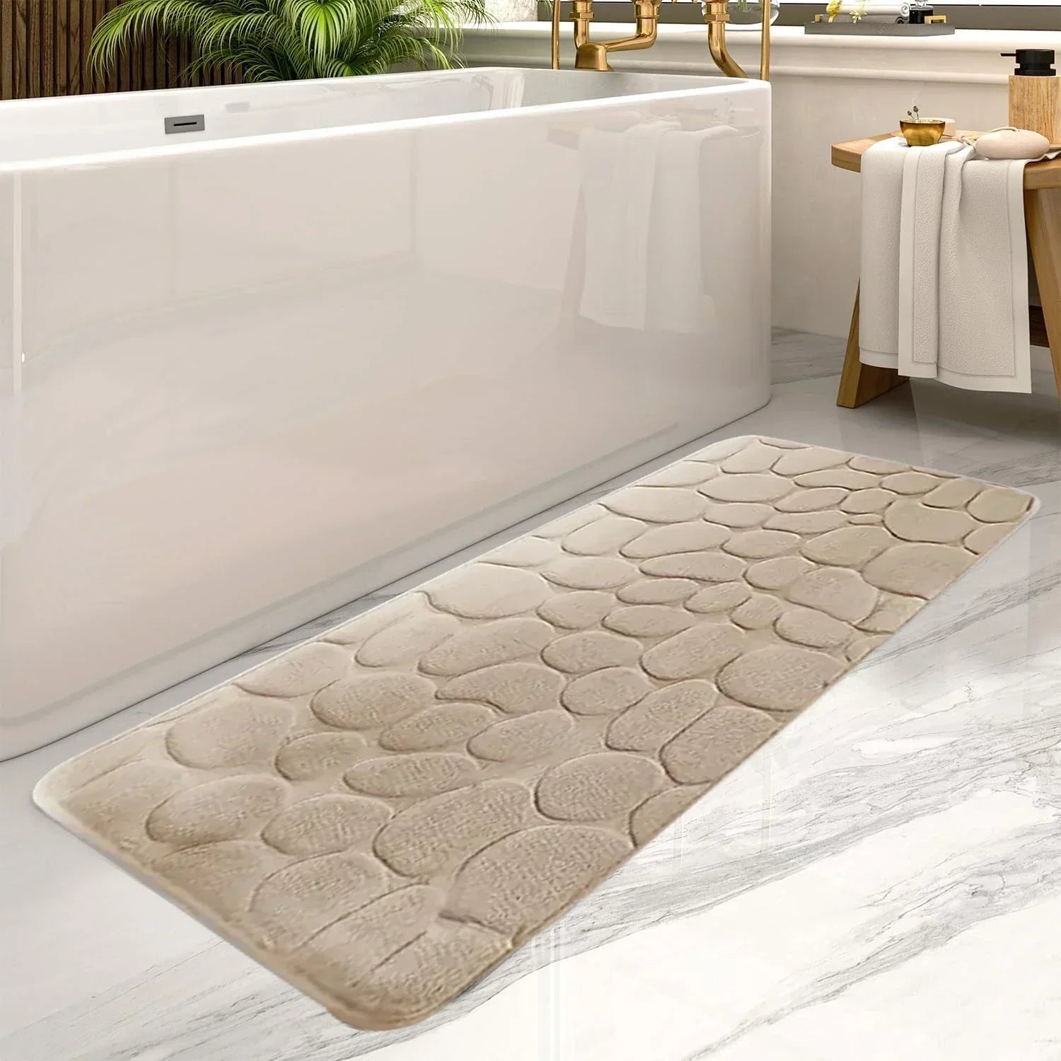 WaterBlitz Highly Absorbent Quick-Dry Non-Slip Bath Rug 60x90 cm