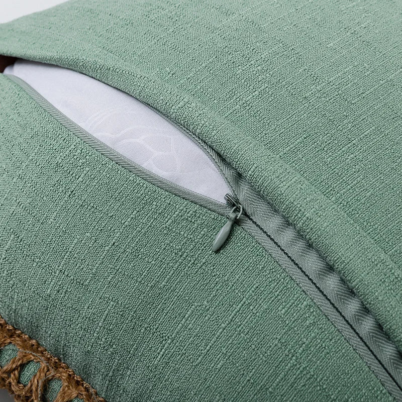 French Style Colorful Linen Blend Pillowcases with Braid Trim