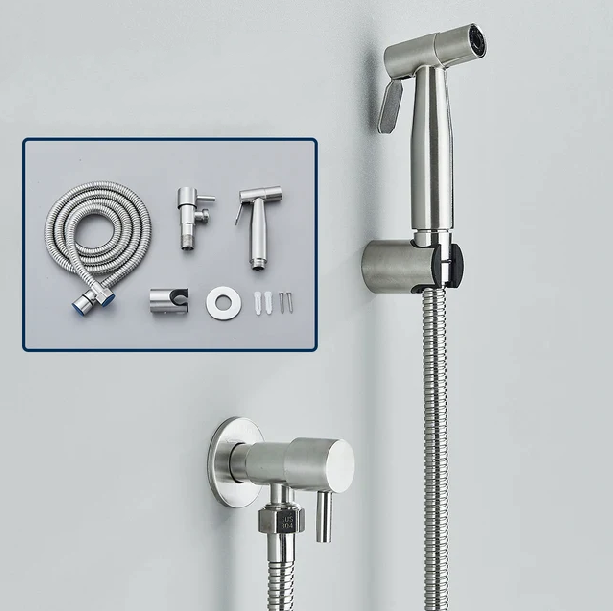 Shinesia stainless steel wall-mounted cold water bidet sprayer – hygienic bathroom accessory