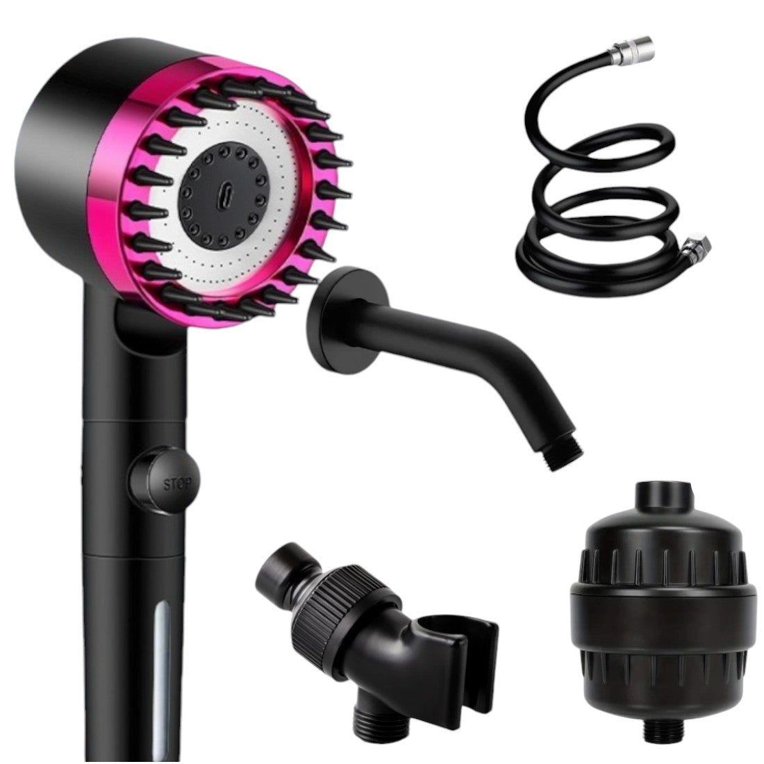 AquaRelief High-Pressure Massage Shower Head for Soothing Water Therapy