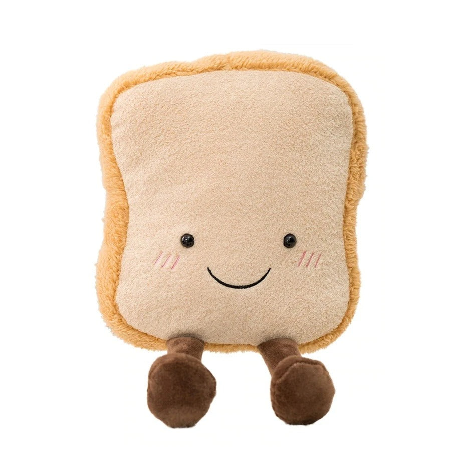 Toast Bread Plush Toy Soft Decorative Pillow 6.3x3.5in