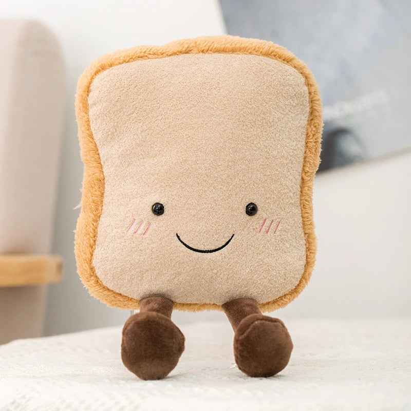Toast Bread Plush Toy Soft Decorative Pillow 6.3x3.5in