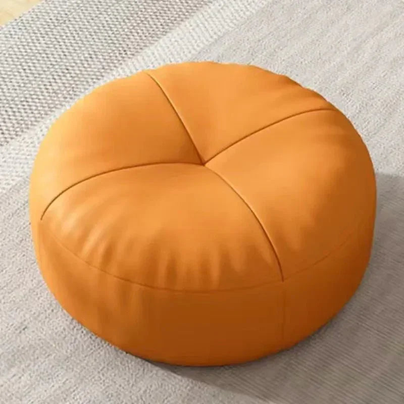 Japanese Nappa Leather Round Tatami Foot Cushion – Soft Seat Cushion