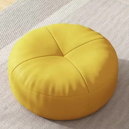 Japanese Nappa Leather Round Tatami Foot Cushion – Soft Seat Cushion