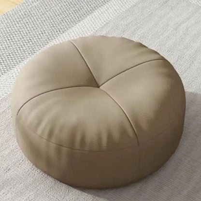 Japanese Nappa Leather Round Tatami Foot Cushion – Soft Seat Cushion