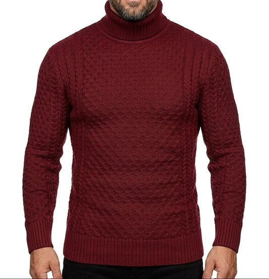 Suéter De Cuello Alto Ajustado Para Hombre, Varias Tallas